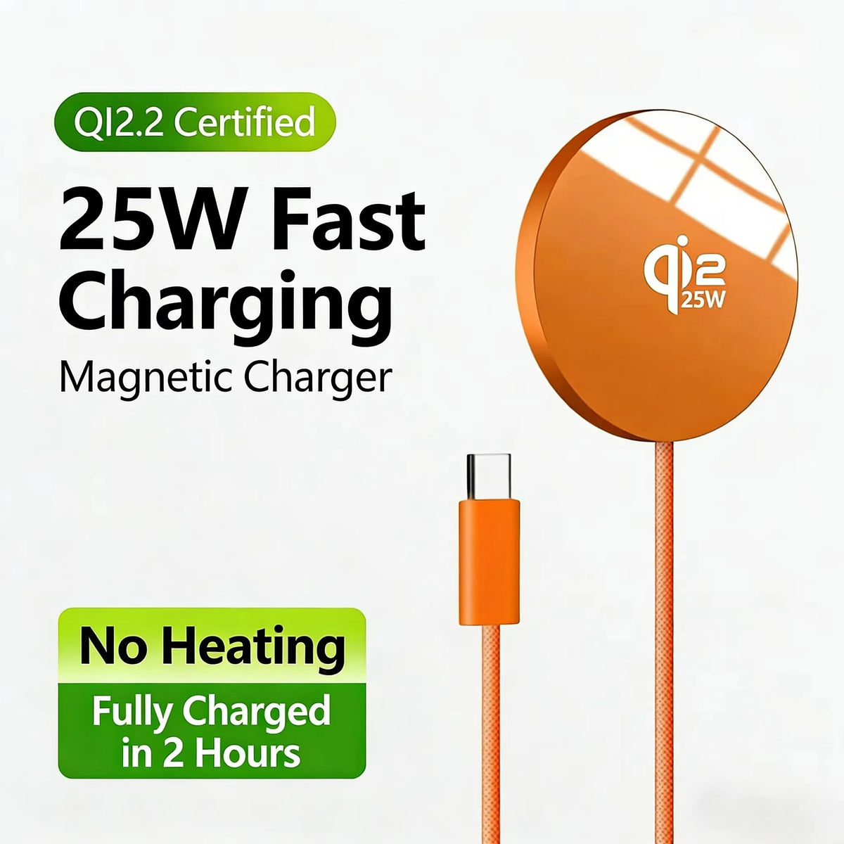 New Qi2.2 25W Magnetic Wireless Charger for Magsafe Charger Mini Fast Charging Station Pad for iPhone18 17 16 15 14 13 12 ProMax