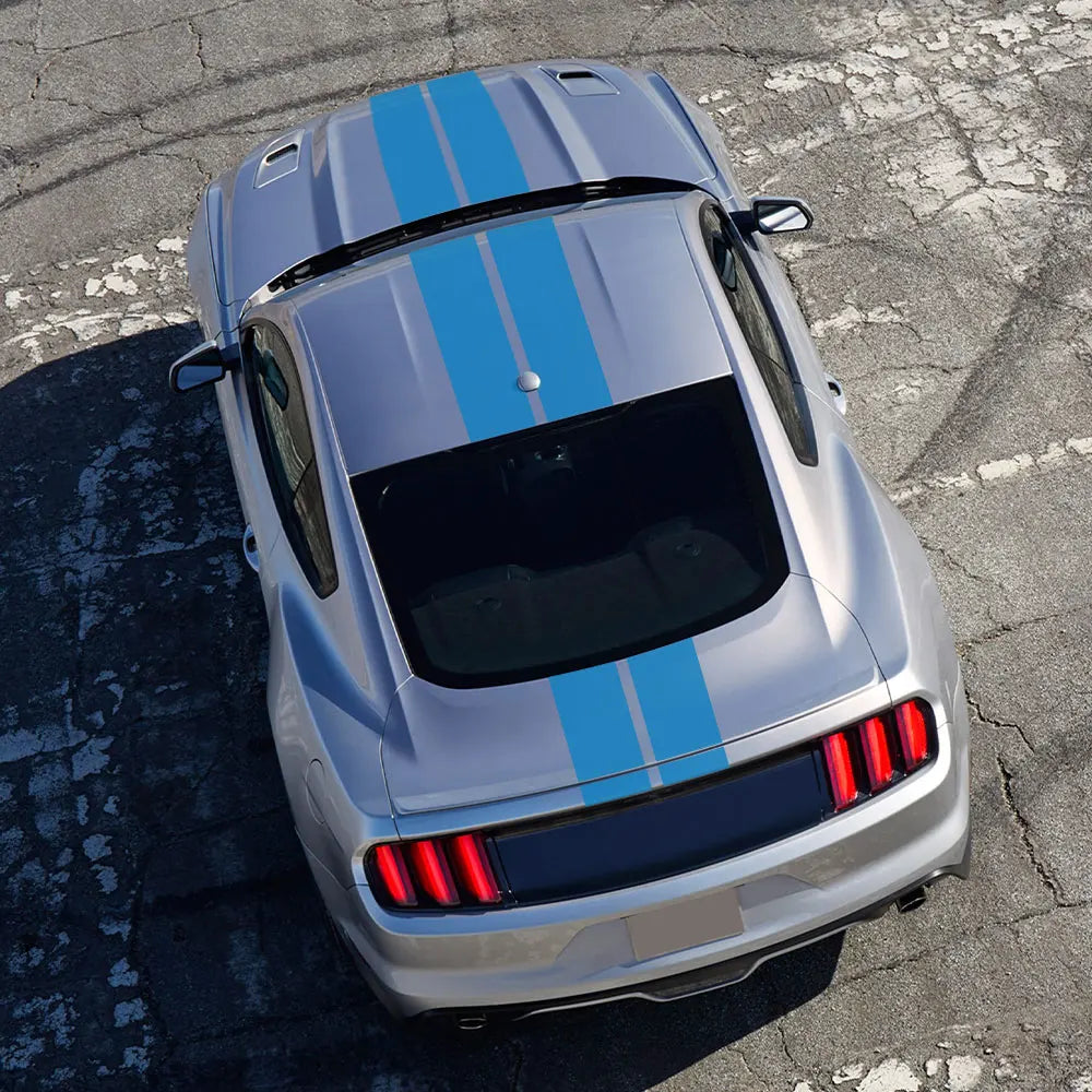 Car Stickers Auto Hood Bonent Roof Tail Decor Decal For Ford Mustang GT500 GT350 GT Graphics Stripes Kit Vinyl Tuning Cover