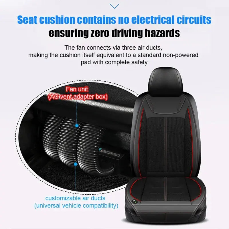 12V Universal Cooling Ventilation Seat Cover Car Seat Cover Summer Driving Breathable Seat Cover Cooling Pad Auto Accessories Car Mobile World