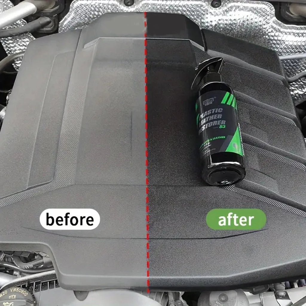 S3 Car Plastic Leather Restorer Spray Polish Cleaner Coating Agent  Back To Black More Gloss Car Cleaning Products CM World