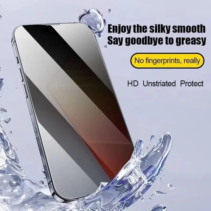 Oleophobic Coating Privacy Screen Protector For iPhone 17 Pro Max 16 15 13 11 14 12 Air 16E Mini SE 7 XR Dust Free Installation Car Mobile World
