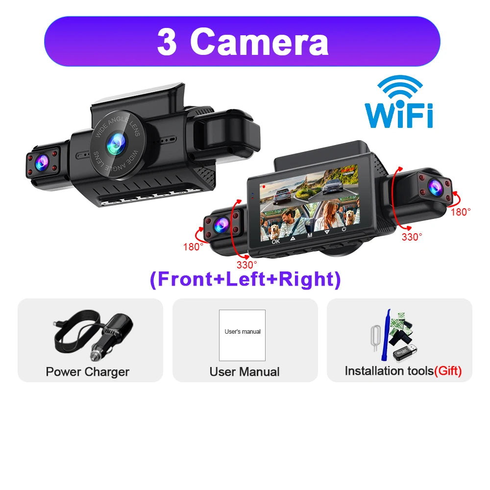  Dashcam for cars 4 Channel Black Box WiFi Driving Camera FHD 1080P Night Vision Loop Recording 24H Parking Mode car accessorie Car Mobile World