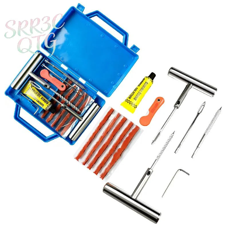 Hot Car Tire Repair Kit With Box Tire Puncture Emergency Repair Tools Car Motorcycle Bicycle Tyre Repairing Tool Set Easy To Use