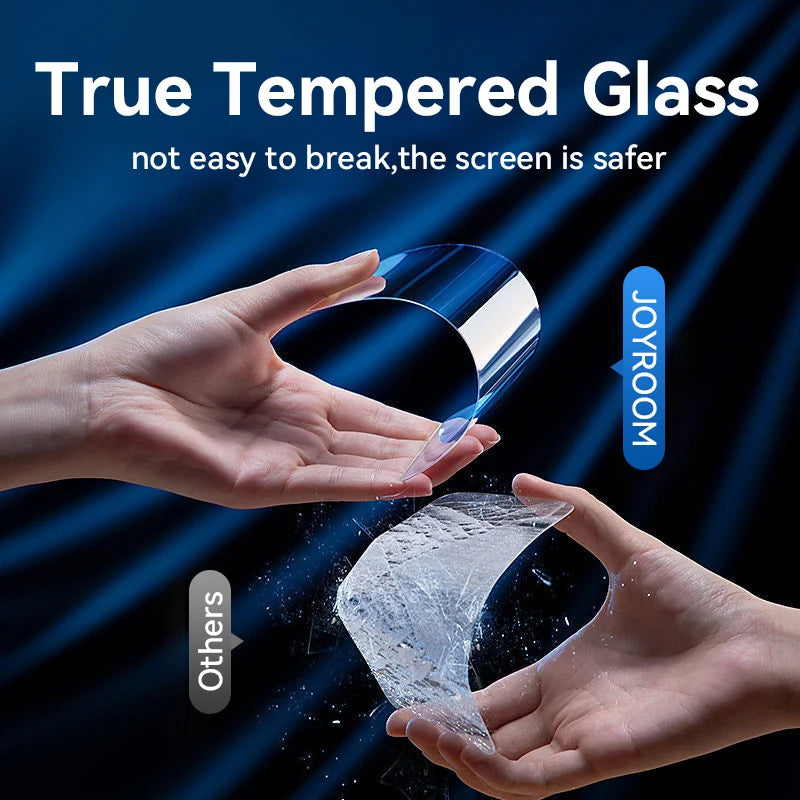 Joyroom 1/2/3pcs HD Glass Screen Protector for iPhone 16 15 14 13 12 11 Pro Max Full Screen Tempered Glass Protection for iPhone Car Mobile World
