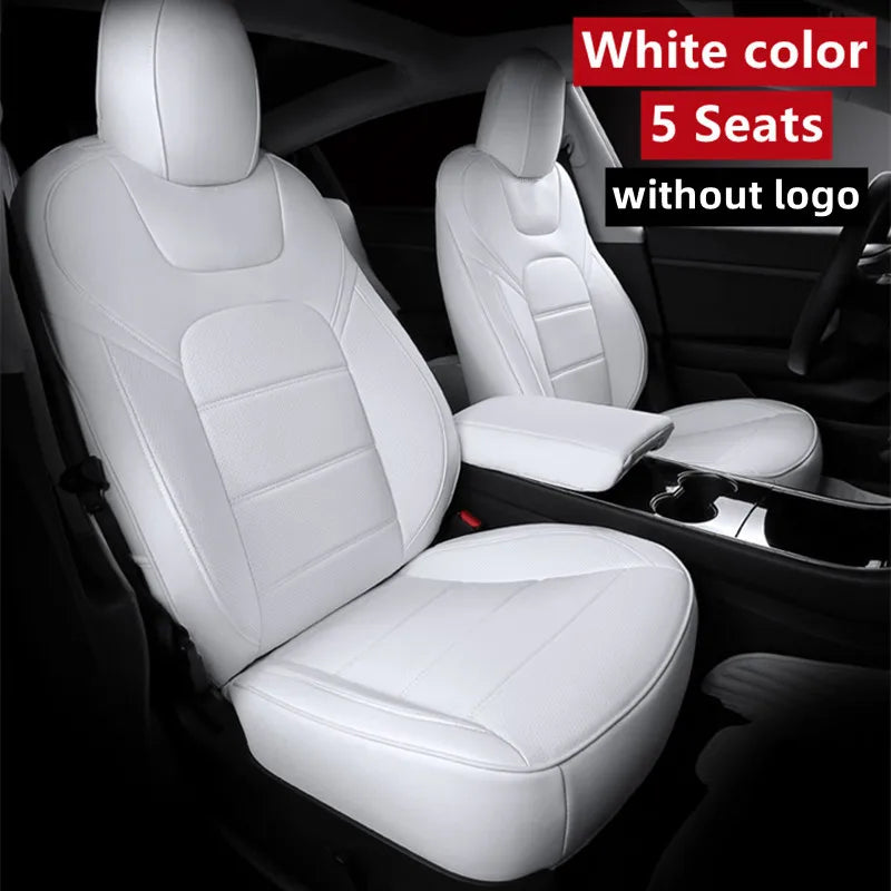 For Tesla Model 3 Y 2017 - 2025 Car Seats Cover Nappa Leather Full Surround Style Factory Wholesale Price Interior Accessories CM World