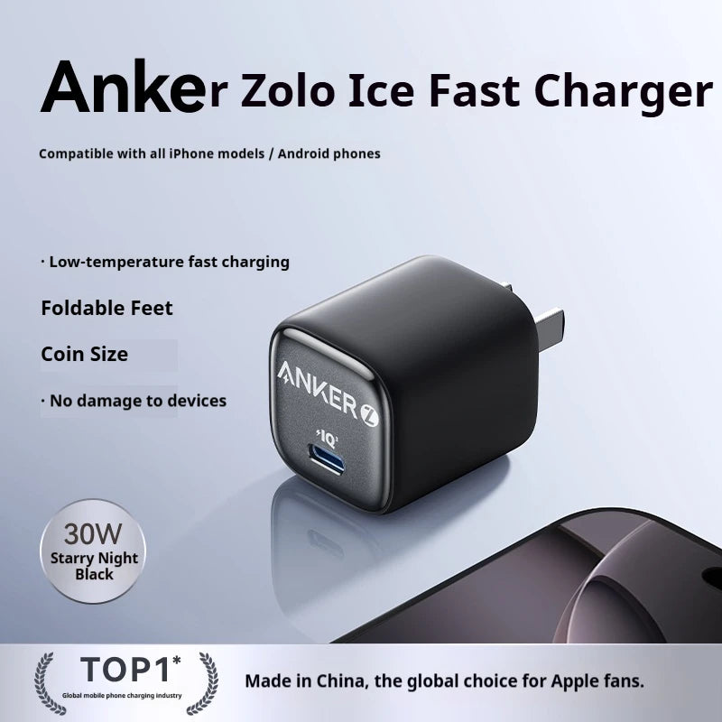 Anker 30w Pd Fast Charger Low Temperature Certified Usb C Power Adapter For Phone 16 Pro Max 15 Pro Max Charging Plug
