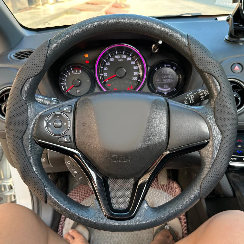 2PCS Universal Car Steering Wheel Booster Leathert Cover Non-Slip Auto Interior Steer Protector interior Decoration Accessories CM World