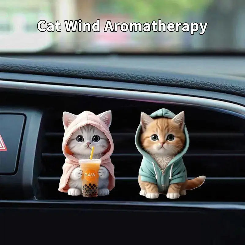 Cat Car Air Freshener Vent Clip Cute Animal Shape Long Lasting Perfume Interior Accessories for Vehicle Dashboard Decoration