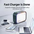AIXXCO 120W GaN Fast Charger 6-Port USB-C PD QC3.0 Travel Charging Adapter for Laptops iPhone iPad Samsung