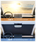 2026 For Tesla Model Y Juniper Model 3 Highland Windshield Sunshade Sun Blockage Foldable Heat Insulation Sunshade Storage Bag