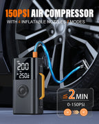 Car jump starter 6000A Jump Starter 150PSI Air Pump Multifunctional Tire Inflator Power Bank Lighting for Car CM World