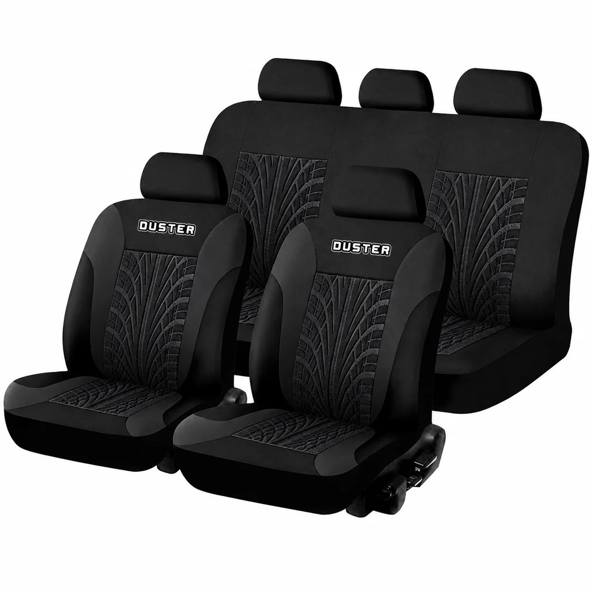 Universal Car Seat Covers Full Set Fit Front Rear Auto Seat Protector Tire Track Pattern for Cars SUV