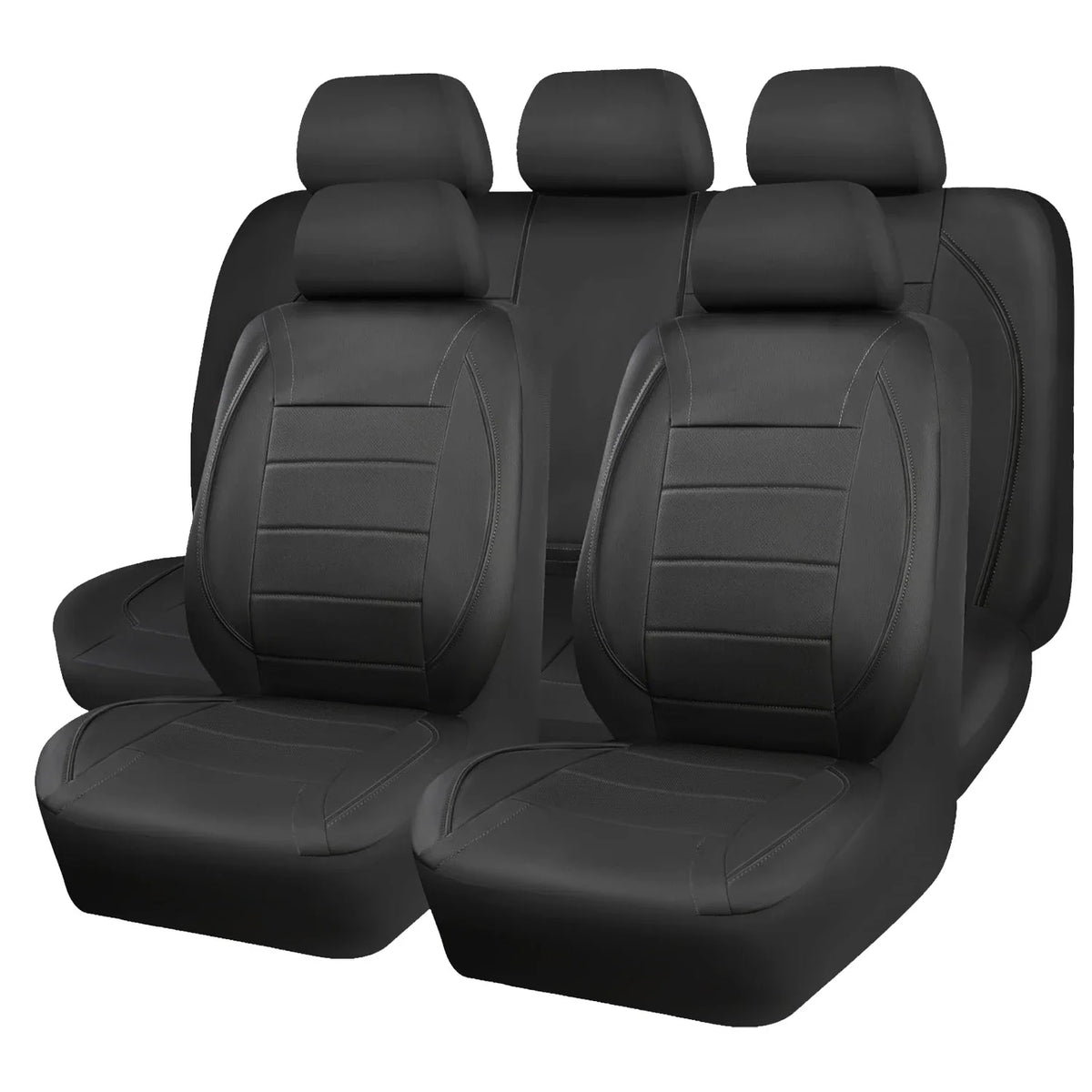 Universal PU Leather Car Seat Covers Simple Style Breathable 5 Seat Car Seat Cover, Auto Chair Protector Interior Accessories