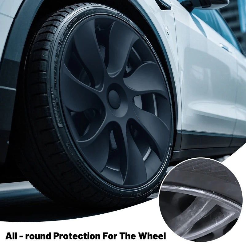 4PCS 19 Inch Cyclone Style Wheel Covers for Tesla Model Y (2020-2024) Right & Left Automobile Accessories Hubcaps Replacement CM World