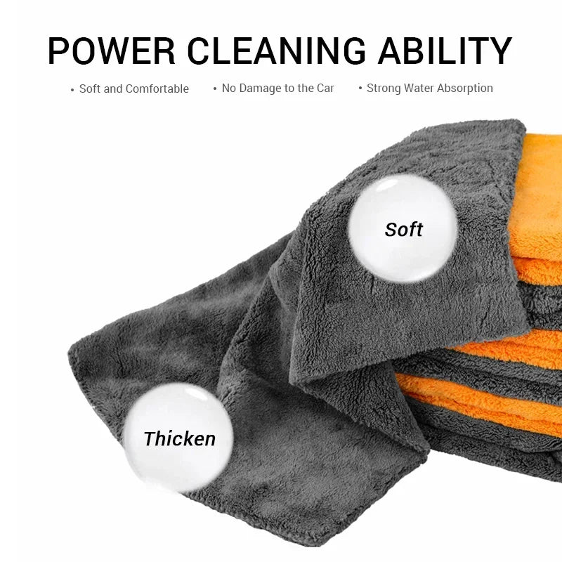 New 1/2/6/9 Packs 300GSM Car Thicken Cleaning Cloth Professional Cleaning Car Wiping Microfiber Towel Car Wash Rag 40x40cm