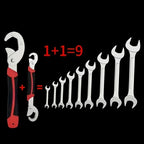 2Pcs Multifunctional Wrench Set, Self-Tightening Adjustable Spanner with Non-Slip Handle for Universal Home Auto Bike Repair