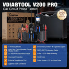 VDIAGTOOL V200PRO Automotive Power Circuit Probe 12/24V Electrical Short Open Breaker Finder Car Electrical Diagnostic 40FT Cabl