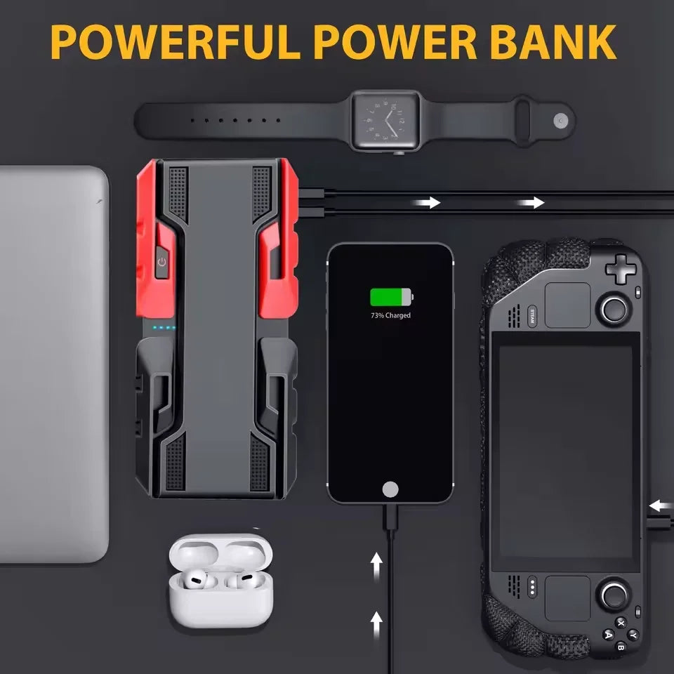 12V Car Jump Starter , 3000A Peak 99800mAh Portable Power Bank ,12V Auto Battery Booster with LCD Display, Emergency LED Light