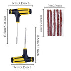 Universal Tubeless Tire Repair Kit - Emergency Puncture Tools w/Rubber T-Plugs for Car/Motorcycle On-Road Vacuum Seal CM World