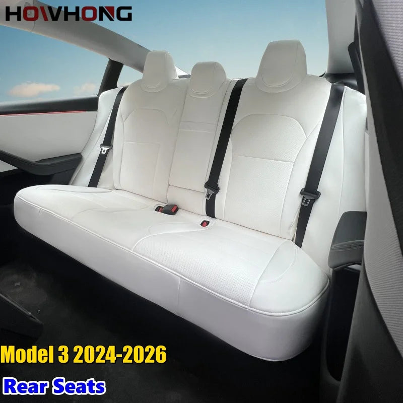 Car Seat Cover For Tesla Model 3 2024-2026 Highland RWD RWA Standard Nappa Leather or 8 Grade Anti Fouling Interior Accessories Car Mobile World