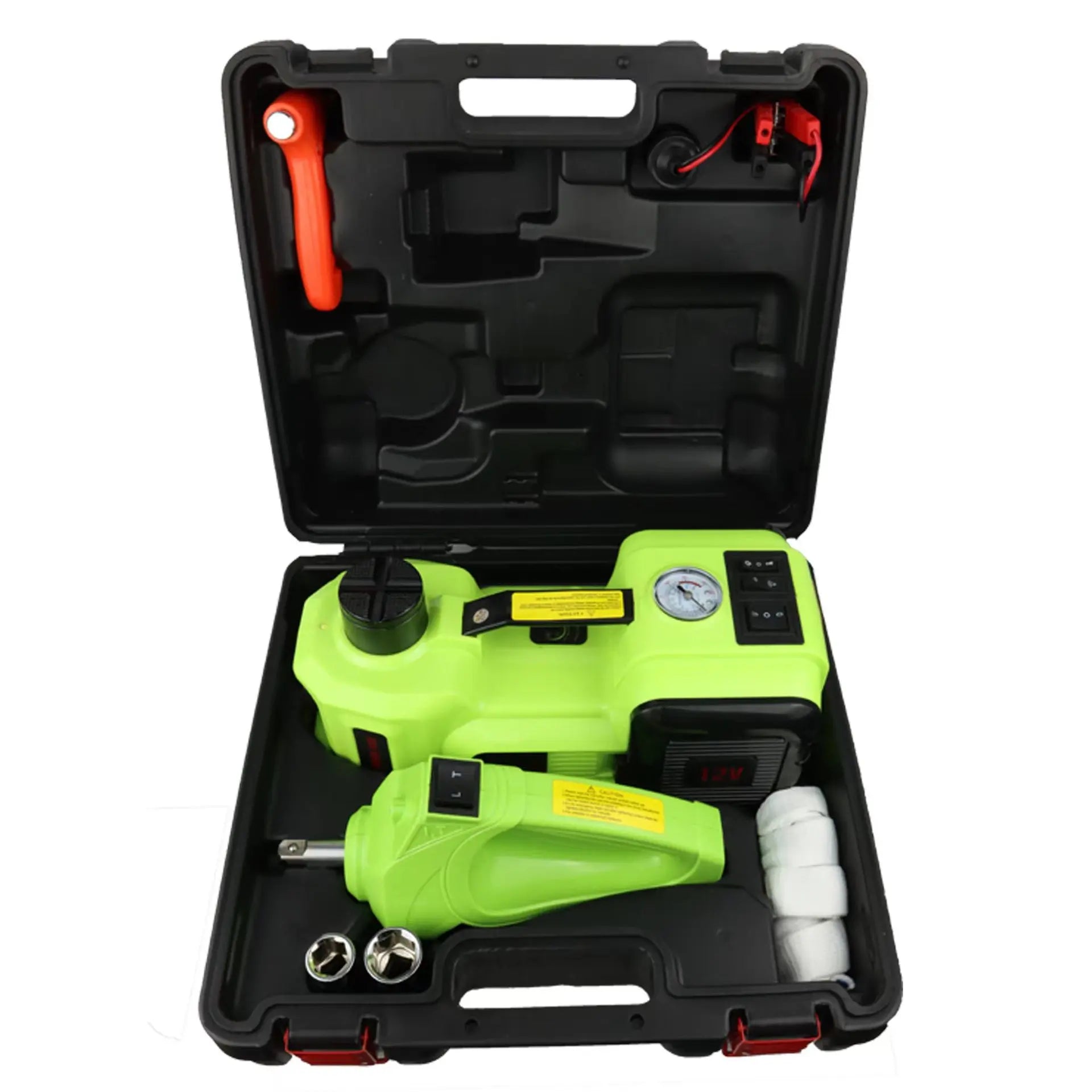 4 in 1 Electric Hydraulic Car Jack Kit 12V 5Ton Electric Jack With Impact Wrench Tire Inflator Repair Lift Tool CM World