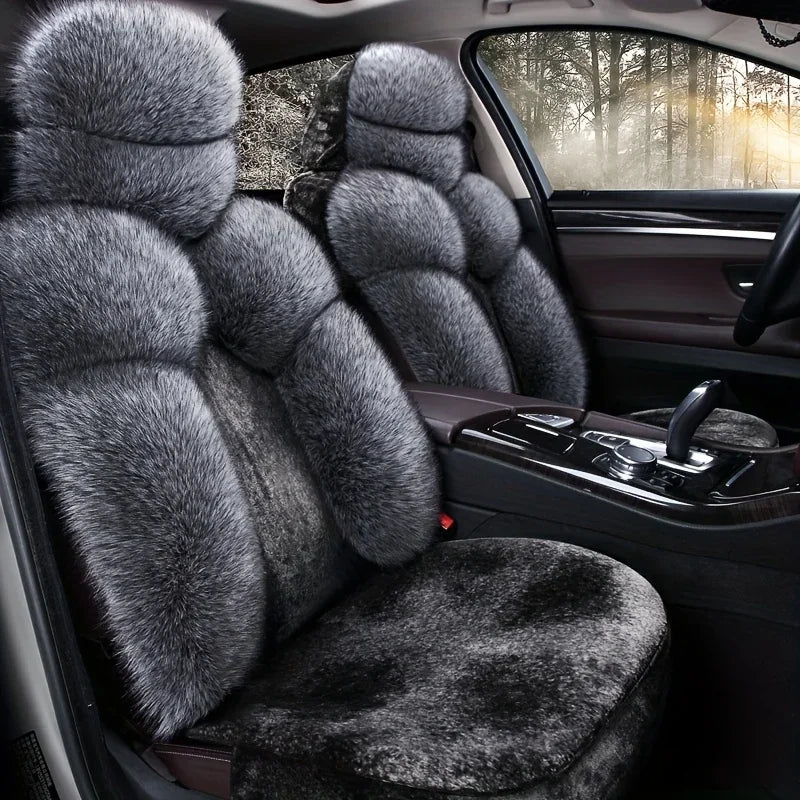 1PC Warm Plush Car Seat Covers Universal Long Wool Fur Car Front Seat Protect Cushion Mat for Auto Accessories Car Seat
