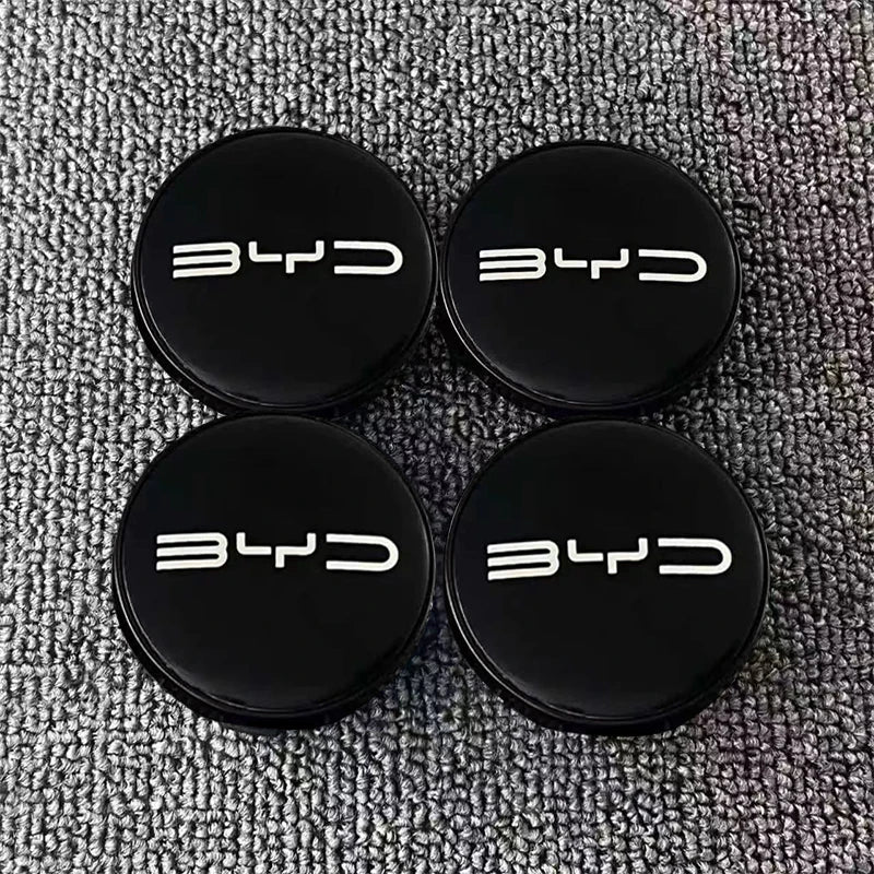 4pcs 55/58/68mm Car Wheel Center Hub Cap Badge Emblem Decal Wheel Sticker For BYD Atto 3 Yuan Plus Song Plus Seal Dolphin Seali CM World