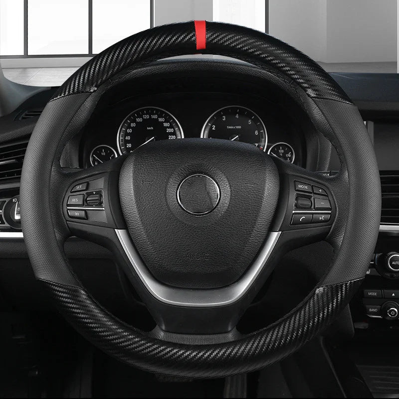 Universal D Shape Car Steering Wheel Cover Breathable Anti Slip Car Decoration Suitable 37-38cm Steering Wheel Cover Accessories CM World