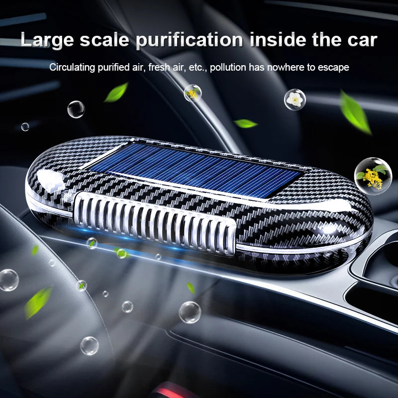 1pc solar air purifier, built-in sensor, used in the car, purifies air, clean air, fresh air, purification generator, intelligen Car Mobile World