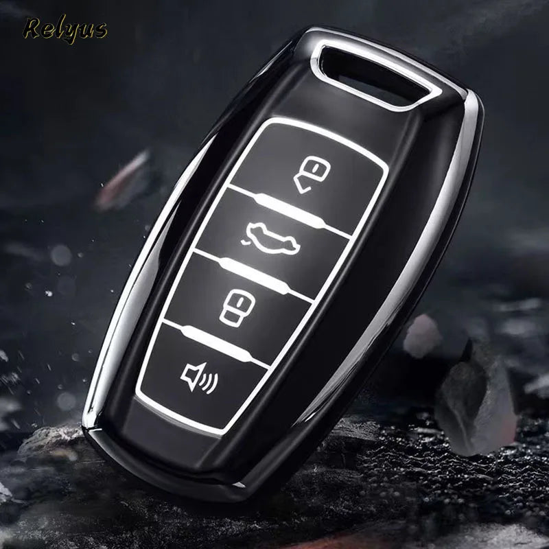 Soft TPU Car Key Case Cover for Great Wall Haval Jolion 2022 H6 H7 H9 F7 F7X GMW Dargo Protection Key Bag Keychain Accessories