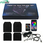1Set Starlight LED Floor Mats for Car, Starry Sky Luminous Carpet, Anti-Slip Waterproof Universal Fit Mats for SUV Truck Vehicle
