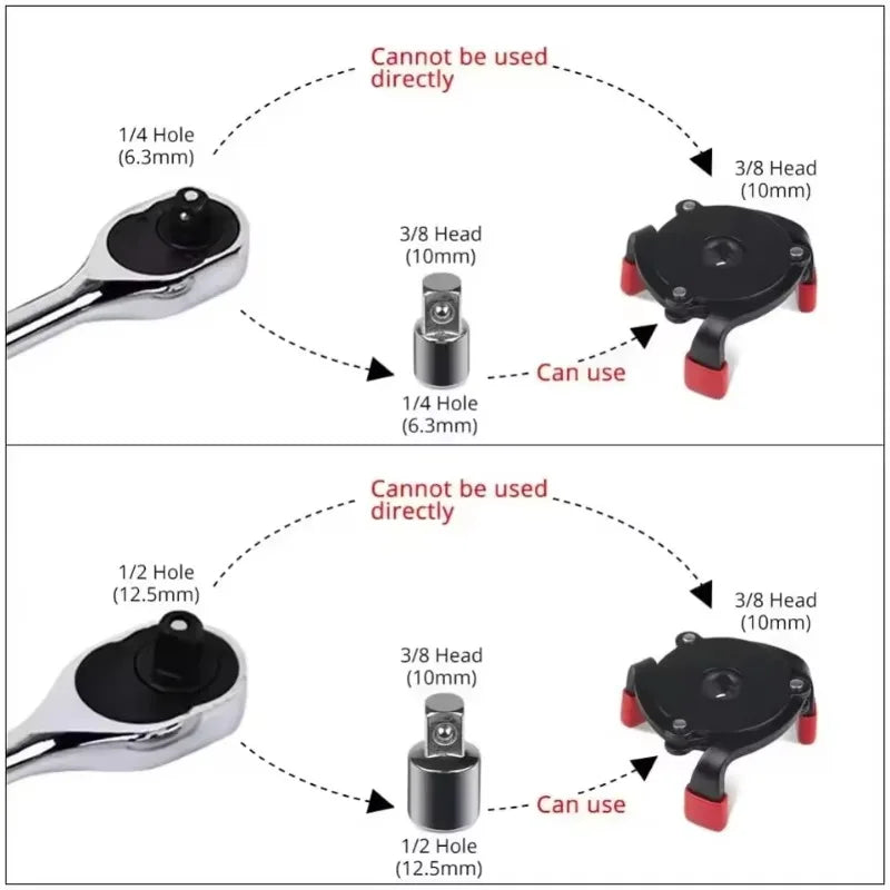 Oil Filter Wrench Tool for Auto Car Repair One Way Oil Filter Removal Key Auto Car Repairing Tools Non-slip Truck Repair Tool Car Mobile World