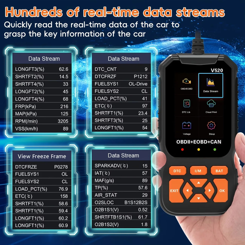 V520 Professional OBD2 Scanner Auto Check Engine Diagnostic Tool for Cars Check Engine Light Code Reader Scanner