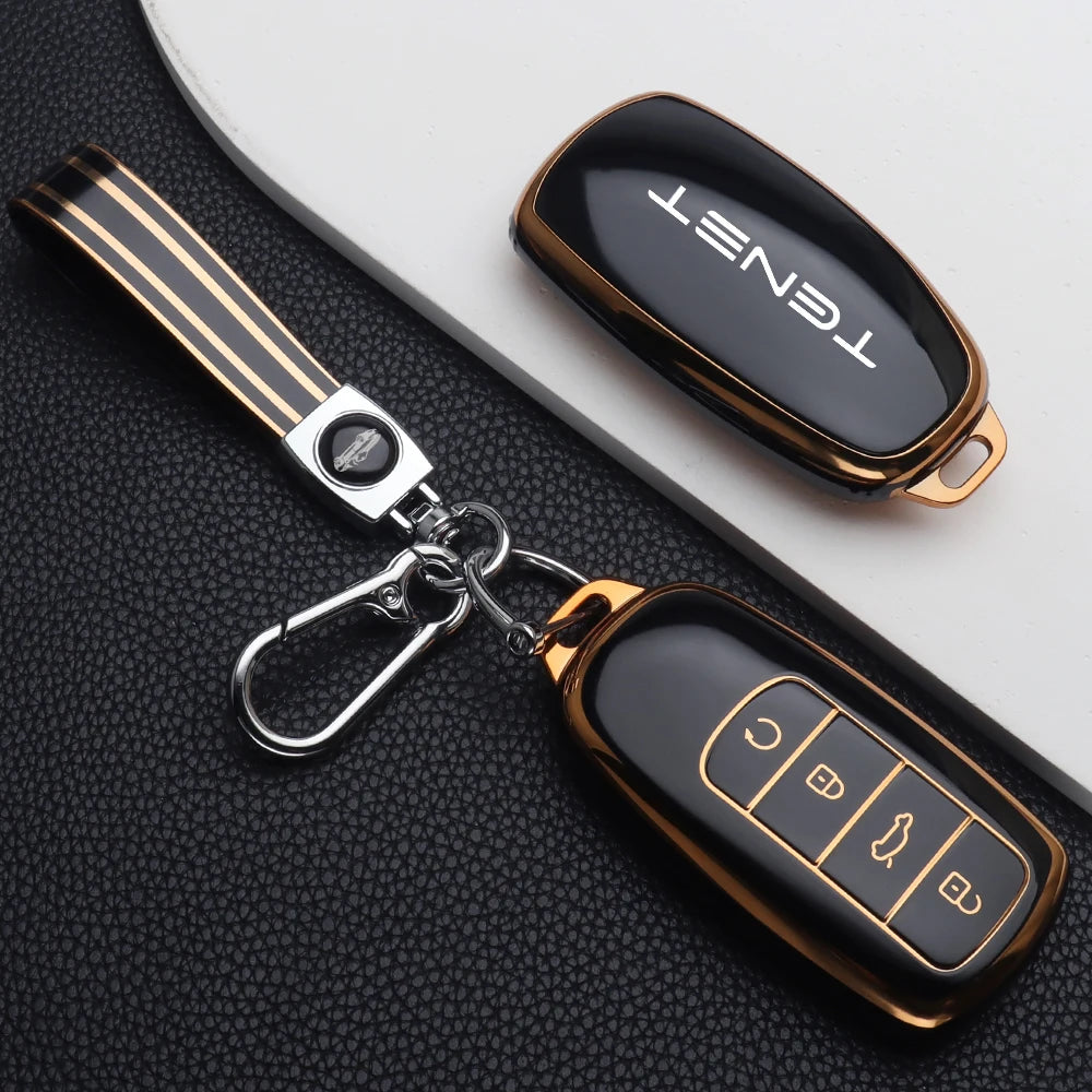TPU Car Key Case Cover for Chery Tenet T4 T7 Tiggo 4 Tiggo 7 Remote Protection Key Shell Bag Keychain Auto Interior Accessories