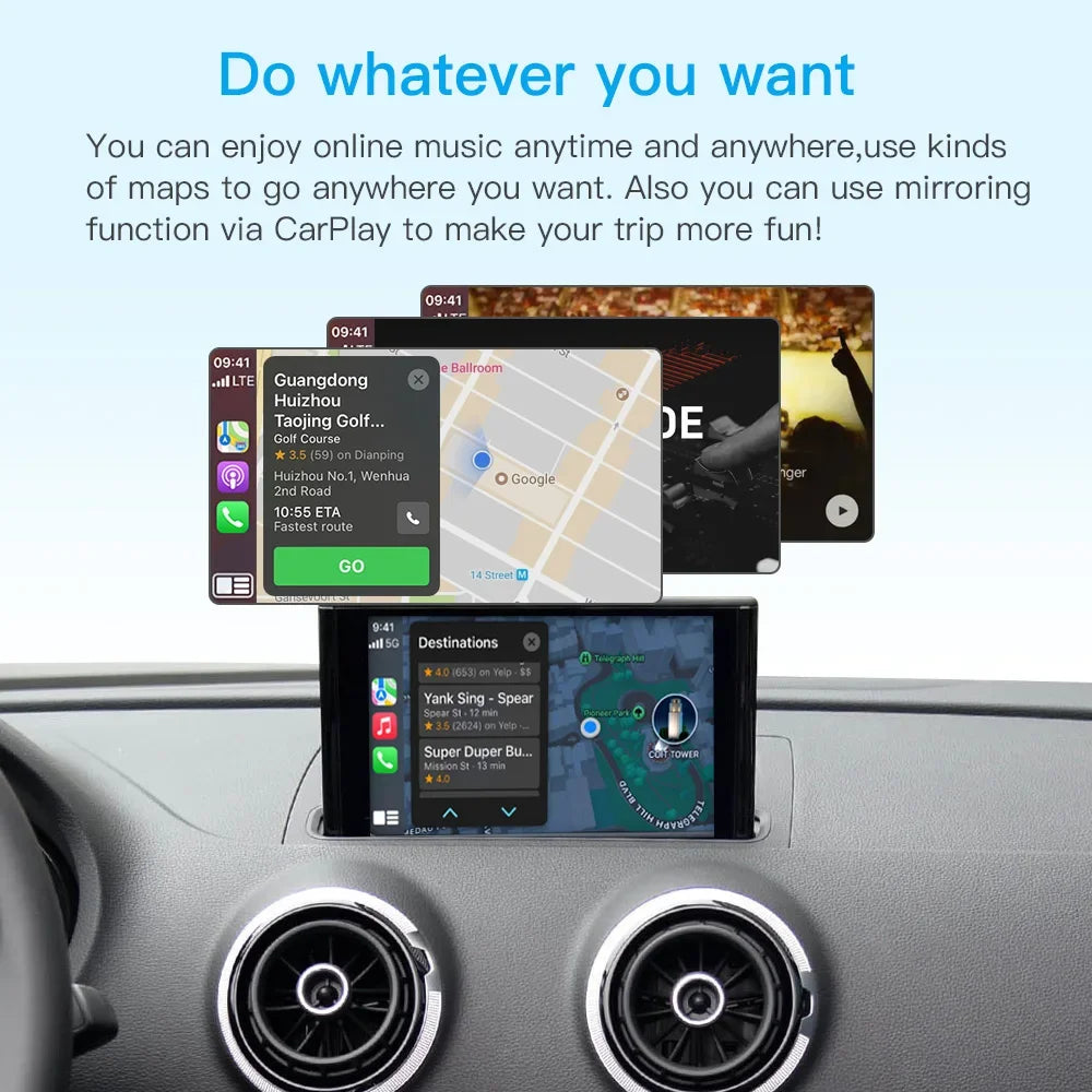 Wireless CarPlay Android Auto Module For Audi A3 8v Q2 8P 2013-2018 Bluetooth USB Reverse Camera Functions CM World