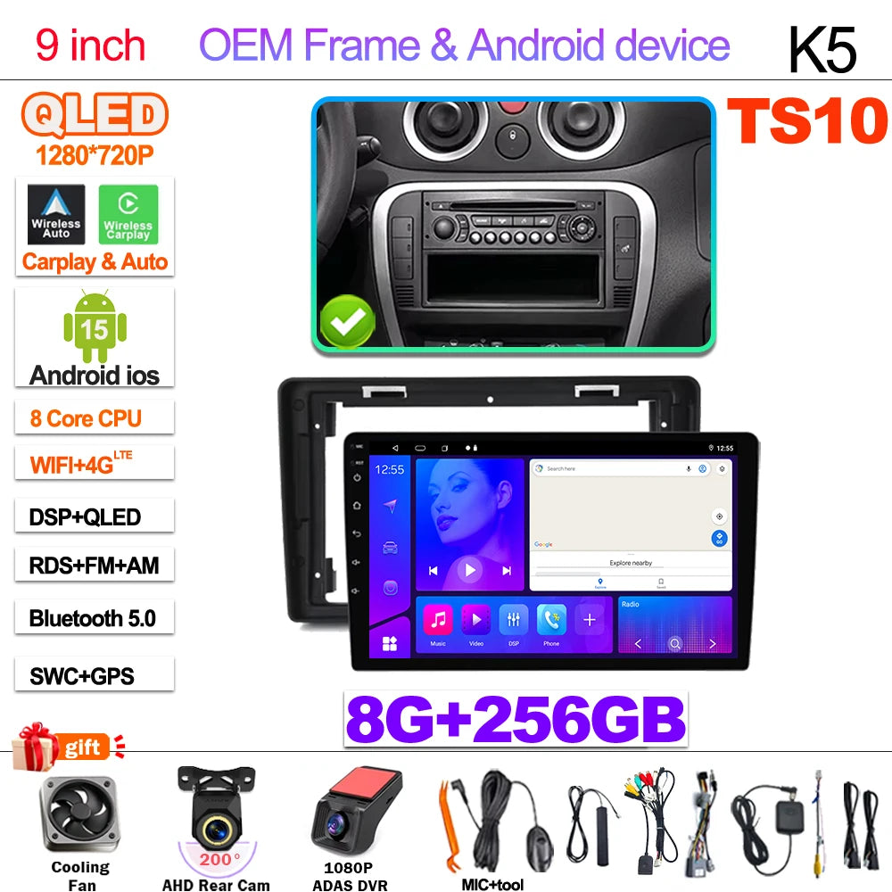 Android 15  Car Radio For Citroen C2 C3 2001 2002 2003 - 2010 Touch Screen Multimedia Video Player Navigation Bluetooth WIFI GPS CM World