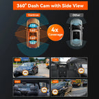 Vantrue N5 DashCam 4 Channel WiFi 360° All Sides  STARVIS 2 IR Night Vision Voice Control GPS Car Dash Cam Support 512GB Max Car Mobile World