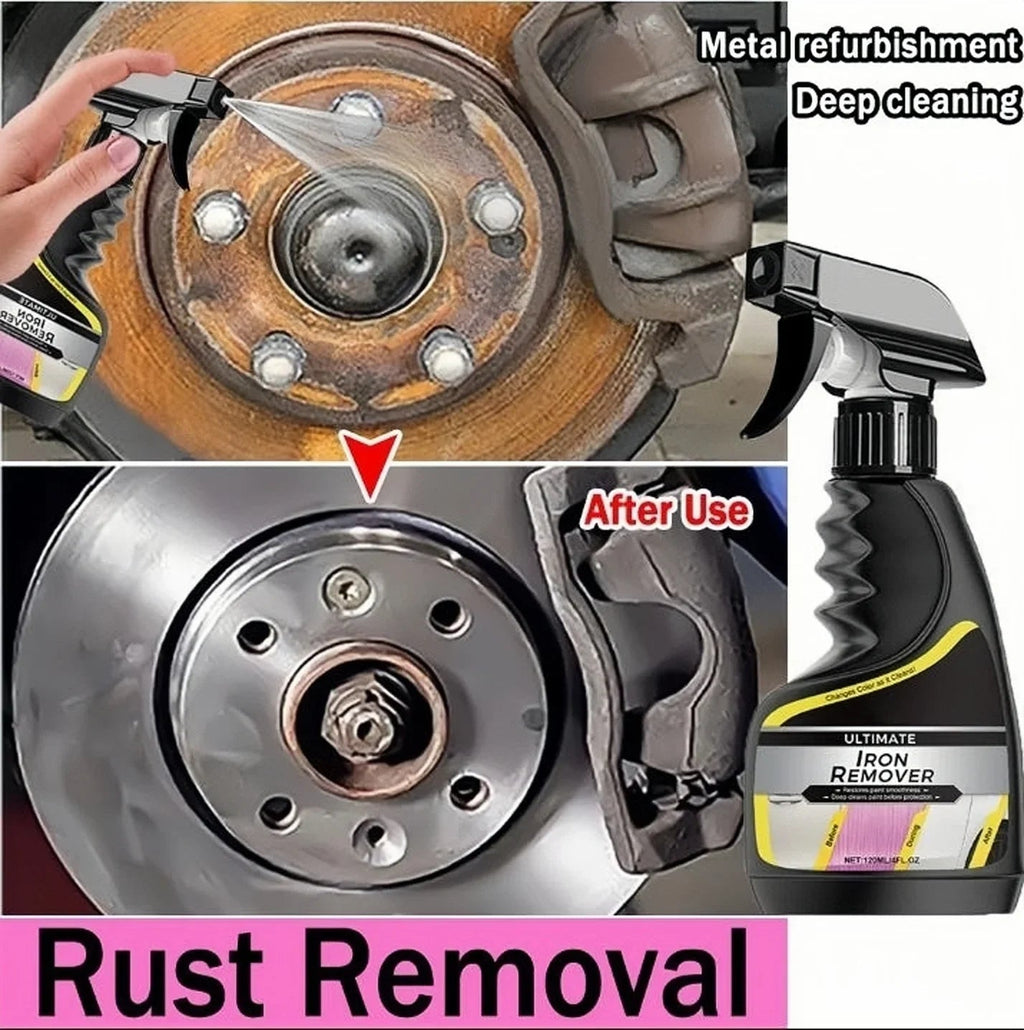 Multi-Use Car Rust Remover Spray - Wheel & Exhaust Pipe Care, Metal Iron Powder Cleaner CM World
