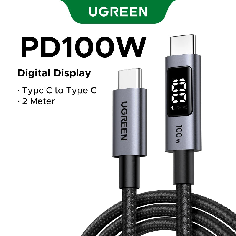UGREEN UNO PD100W USB C Cable Fast Charging Type C to Type C Data Cord for iPhone Air/17/16 Samsung S26/25 iPad MacBook 0.5-3M