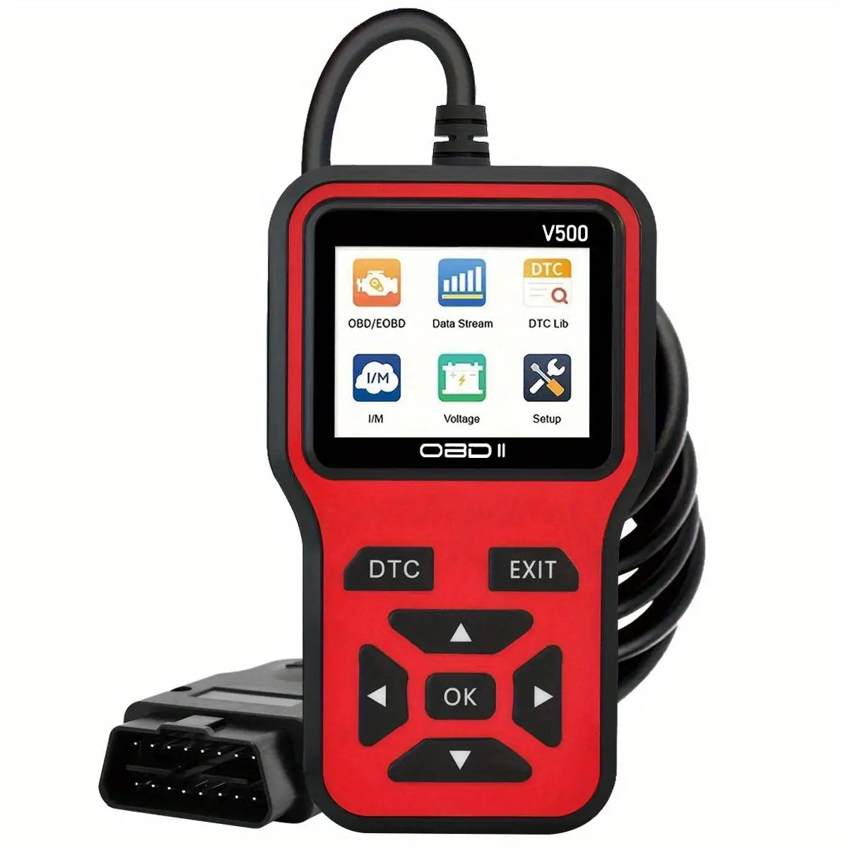 Car OBD2 Scanner Diagnostic Tool Code Reader, Car Voltage Tester Engine Fault Code Scanner, Charging Tester Diagnostic Tool V500 Car Mobile World