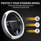 Steering Wheel Cover for Tesla Model 3 2026 Model Y 2026 Steering Wheel Protector Leather Non-Slip Breathable 3mm Utra-thin CM World