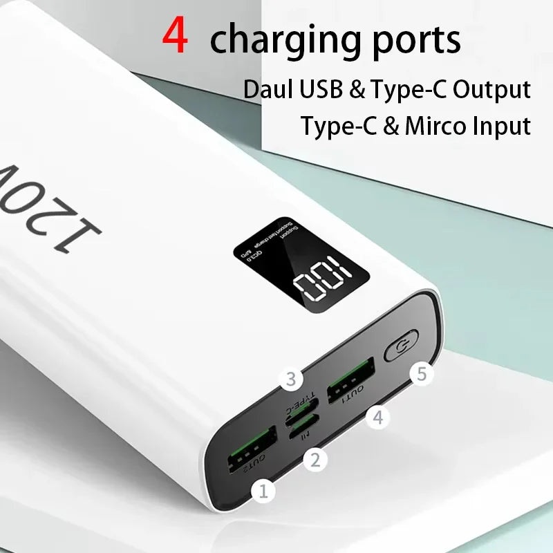 VIVO 2026 Large Capacity 500000mAh Powerbank 120W Fast Charging LEDPower Bank Portable Battery Charger Supply For Iphone Samsung Car Mobile World