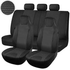 AUTOKING High Back Car Seat Covers Universal Size Fit For Most Car SUV PU Leather Spliced With Dot Jacquard Fabric Seat covers CM World