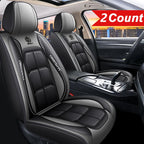 Car Seat Covers 2 Pcs Front Driver Passenger Full Coverage Universal Fit Easy Install Durable Leather Look