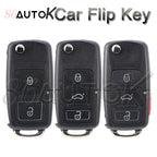 Car Key Fob for VW for Volkswagen Golf Mk6 Tiguan Passat CC For SEAT For Skoda Octavia Blade HU66 Key Shell Housing Car Key Case CM World
