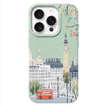 Matte Leather Finish Case For Iphone 17 Pro Max 16 15 14 13 12 11 17E Air London Landscape Silicone Anti Shock Cover
