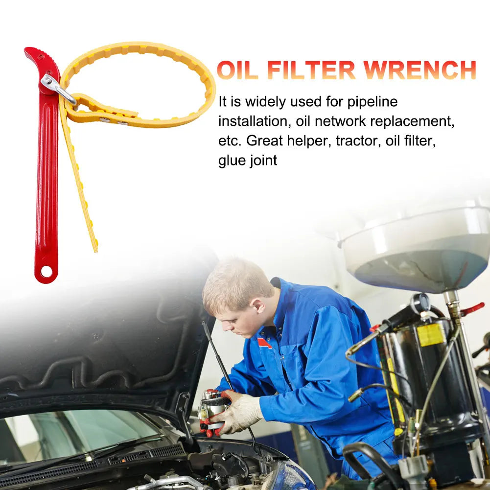 8"/12" Belt Wrench Car Oil Filter Puller Strap Spanner Wrench Adjustable  Cartridge Oil Filter Removal Repair Disassembly Tools Car Mobile World