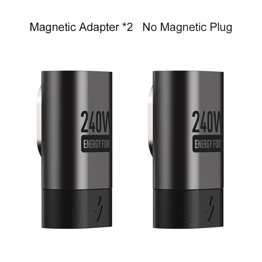 PD 240W Type-C Magnetic Adapter PD3.0 Fast Charging Right Angle USB C Connector Extender for iPhone 16 Macbookair Samsung