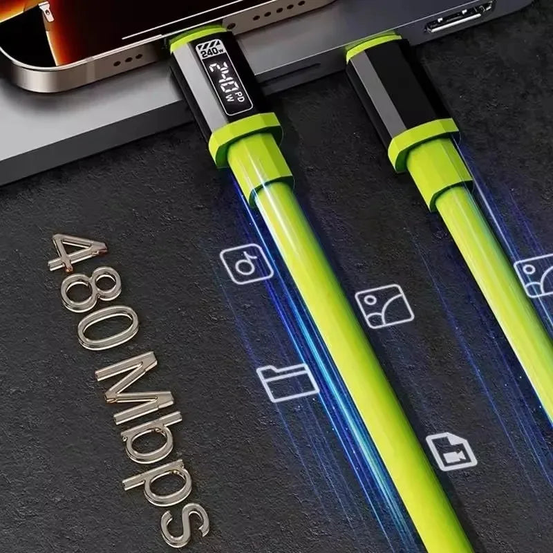 3Pcs 240W USB C To C Data Cable PD Fast Charging Charger Line for iPhone 16 17 Samsung Xiaomi Phone 0.3m/1m/1.5m/2m Type C Cord