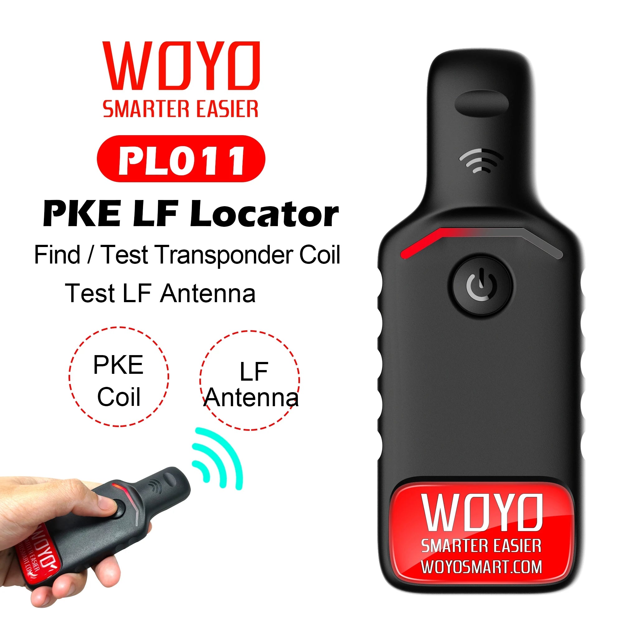 WOYO PL011 PKE LF Locator Transponder Key Coil Detector ,Test Automotive Keyless Entry Low Frequency Antenna Inspection Tool CM World